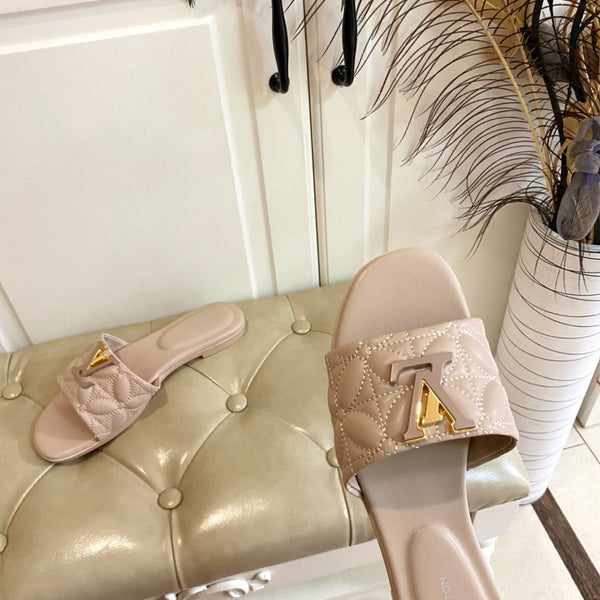 LV Neo Revival Flat Mule Beige Lambskin