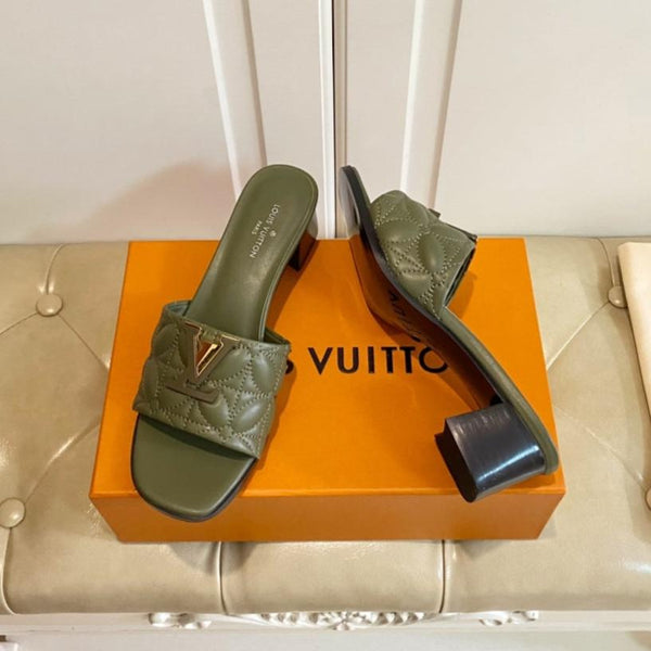 LV Neo Revival Mule 55mm Khaki Green Lambskin
