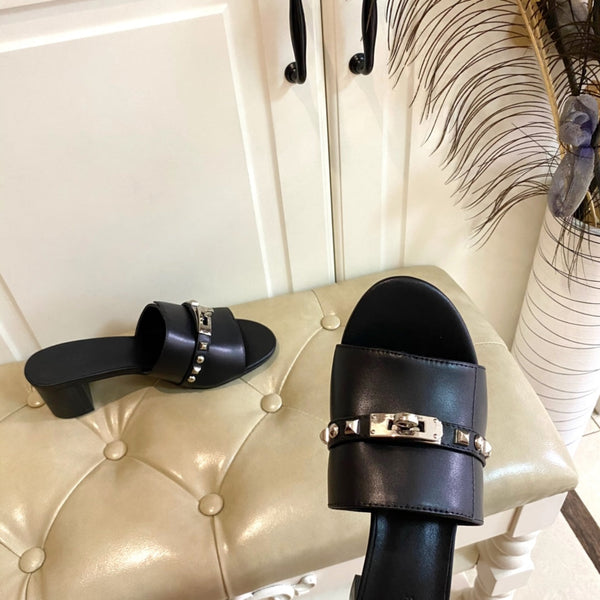 HM Giulia 50 Sandal Black Calfskin