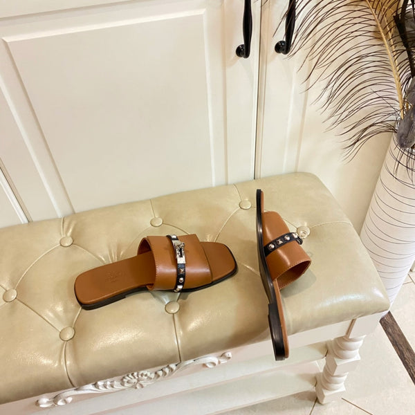 HM Giulia Sandal Brown Black Calfskin