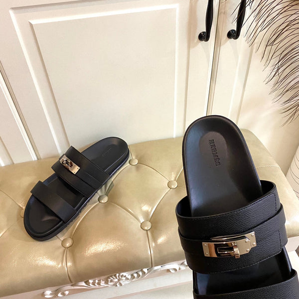 Sandalo HM Jackson in pelle di vacchetta nera 958022