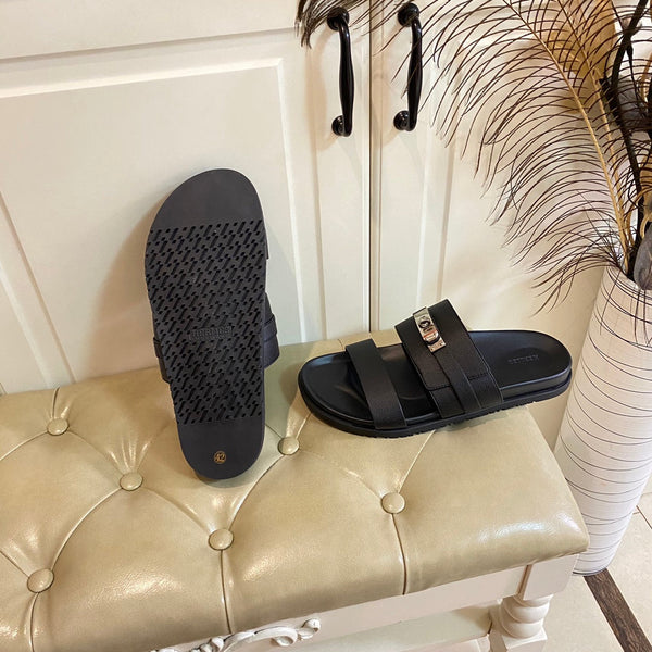 Sandalo HM Jackson in pelle di vacchetta nera 958022