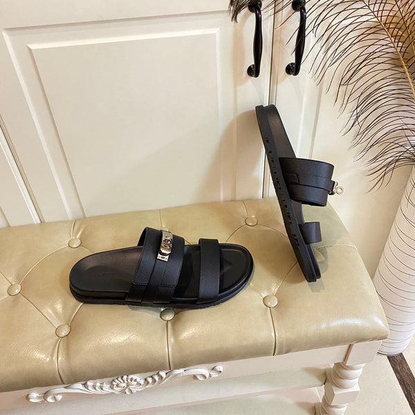 Sandalo HM Jackson in pelle di vacchetta nera 958022