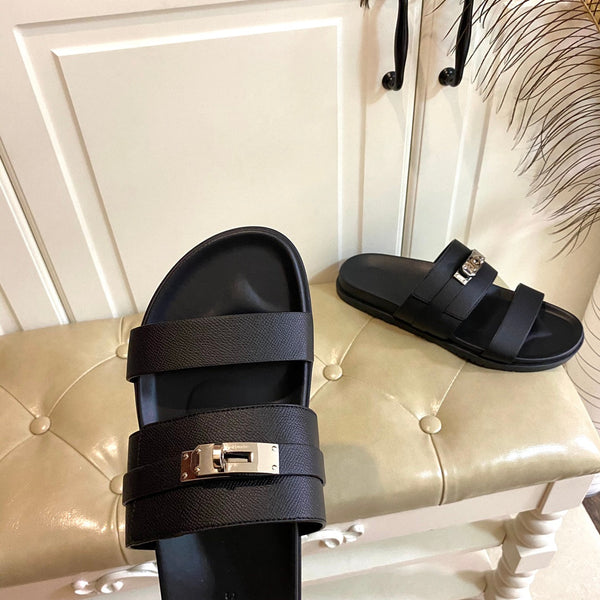 Sandalo HM Jackson in pelle di vacchetta nera 958022