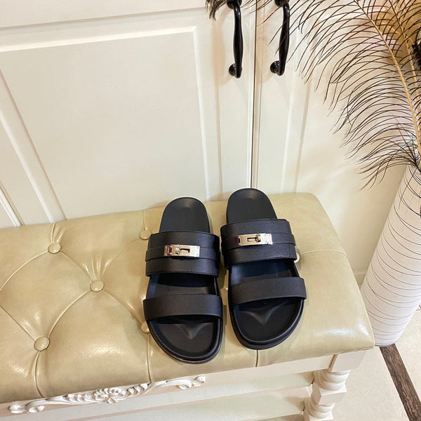 Sandalo HM Jackson in pelle di vacchetta nera 958022