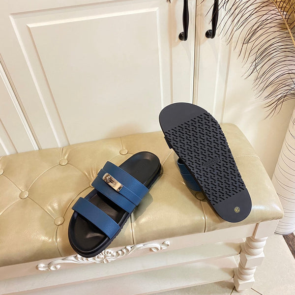 Sandalo HM Jackson in pelle di vacchetta blu scuro 958024