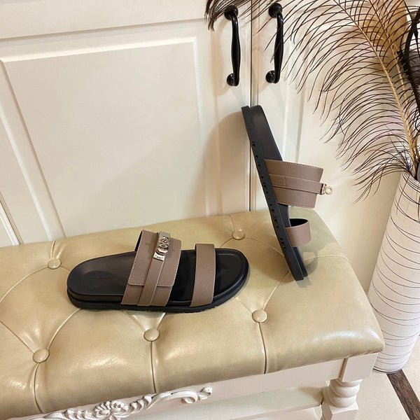 Sandalo HM Jackson in pelle di vacchetta marrone scuro 958026