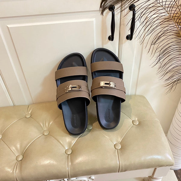 Sandalo HM Jackson in pelle di vacchetta marrone scuro 958026