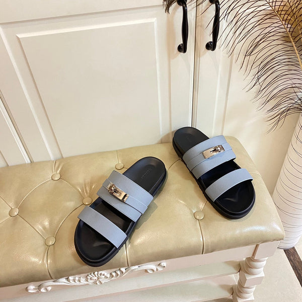 HM Jackson Sandal Grey Blue Cowhide 958032