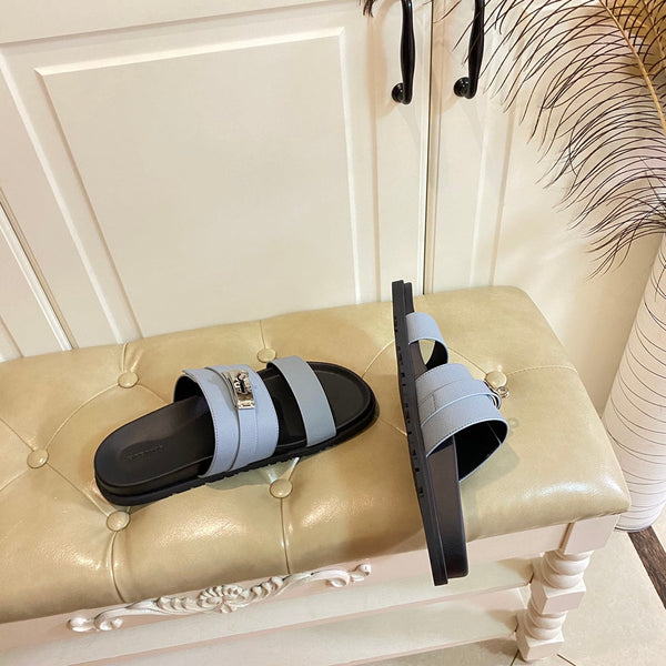 HM Jackson Sandal Grey Blue Cowhide 958032