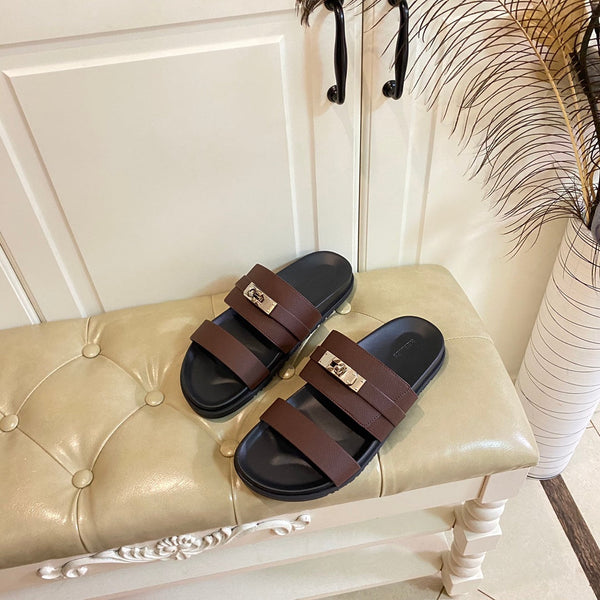 HM Jackson Sandal Dark Plum Cowhide 958034