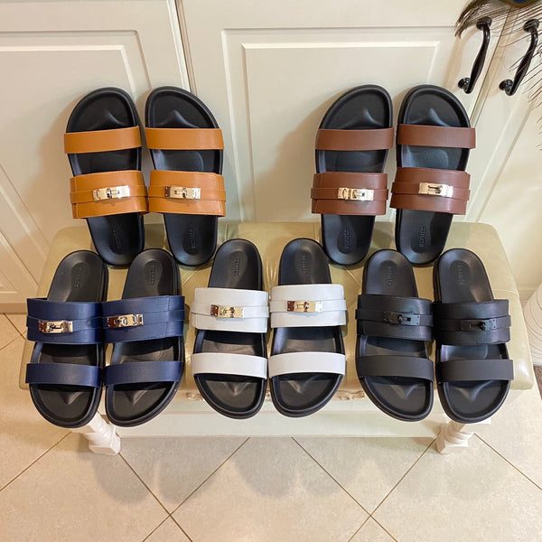 Sandalo HM Jackson in pelle di vitello nera 958043