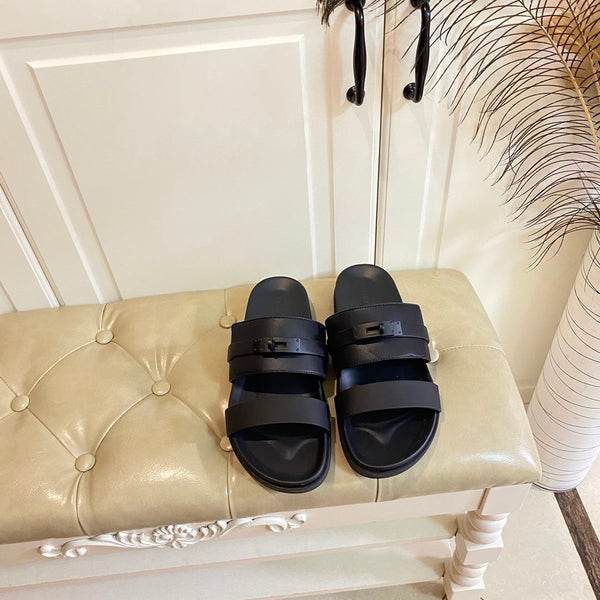 Sandalo HM Jackson in pelle di vitello nera 958043