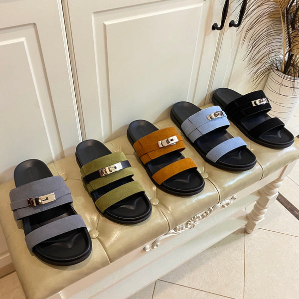 HM Jackson Sandal Could Blue Suede 958054