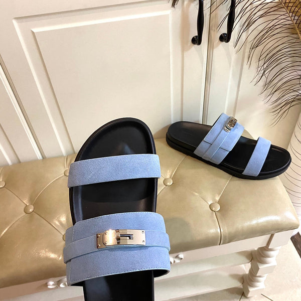 HM Jackson Sandal Could Blue Suede 958054