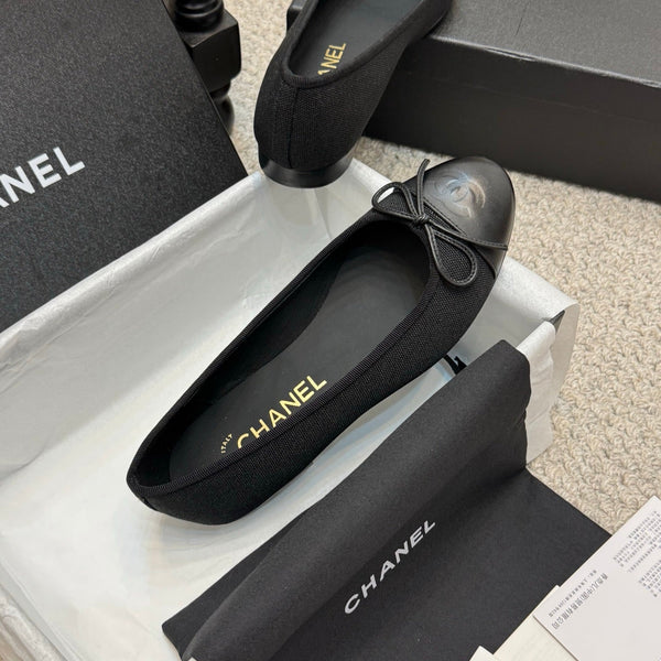 CC 25p Ballerina Nera in Tela di Vitello