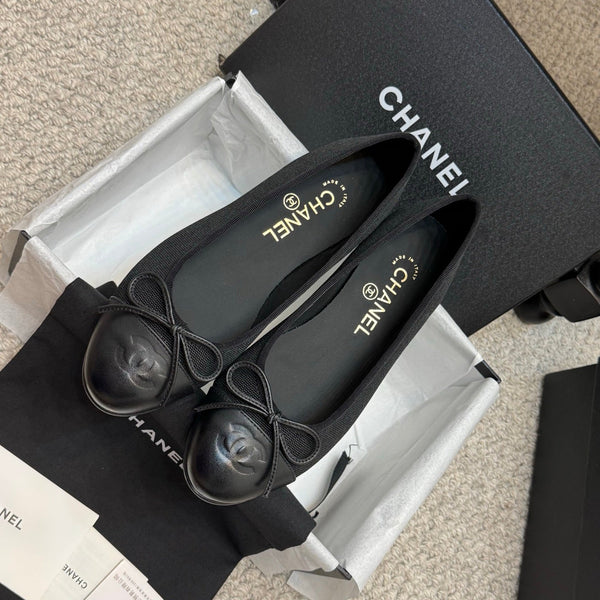 CC 25p Ballerina Nera in Tela di Vitello