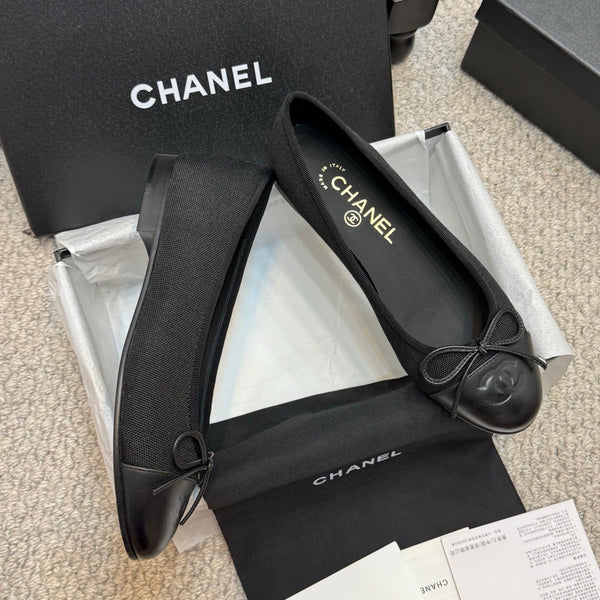 CC 25p Ballerina Nera in Tela di Vitello