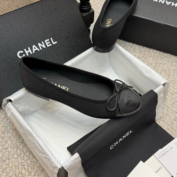 CC 25p Ballerina Nera in Tela di Vitello