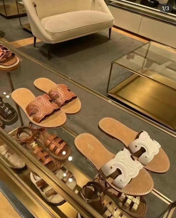 Celine Slipper Logo Cowhide 374743