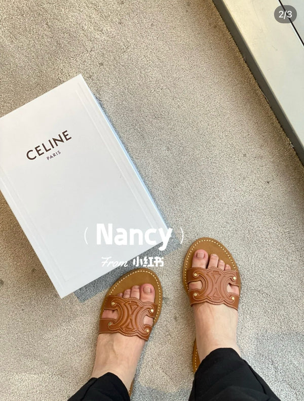 Celine Slipper Logo Cowhide 374743