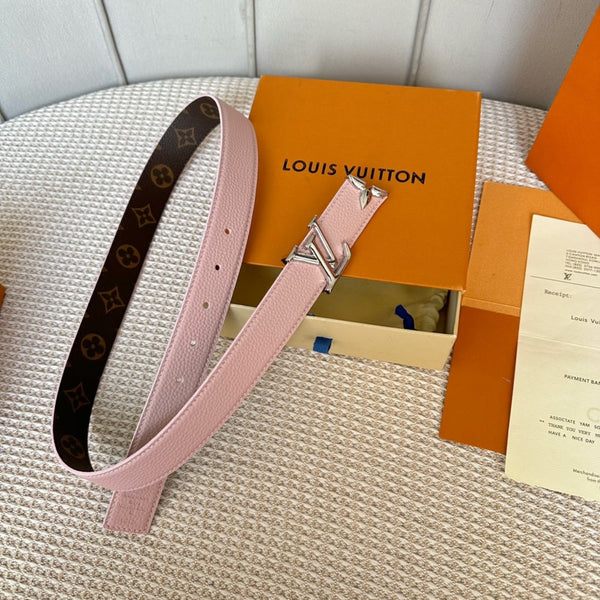 CINTURA REVERSIBILE PRETTY LV 30MM IN PELLE DI VITELLO ROSA CHIARO CON FERRAMENTA IN ARGENTO