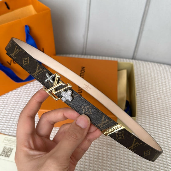 CINTURA REVERSIBILE LV GRAM 20 MM MONOGRAM IN PELLE DI VITELLO MARRONE CON FERRAMENTA ORO