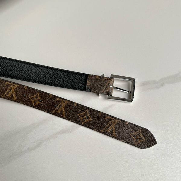 LV BLOOM 30MM BELT IN BROWN MONOGRAM CALFSKIN SILVER HARDWARE