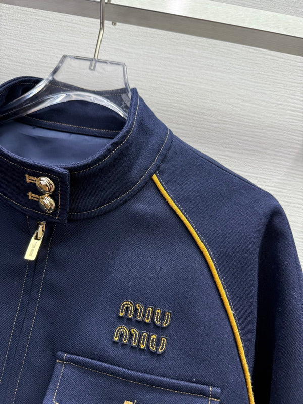 Miu Miu 25 Stand-up Collar Jacket Cotton 304185