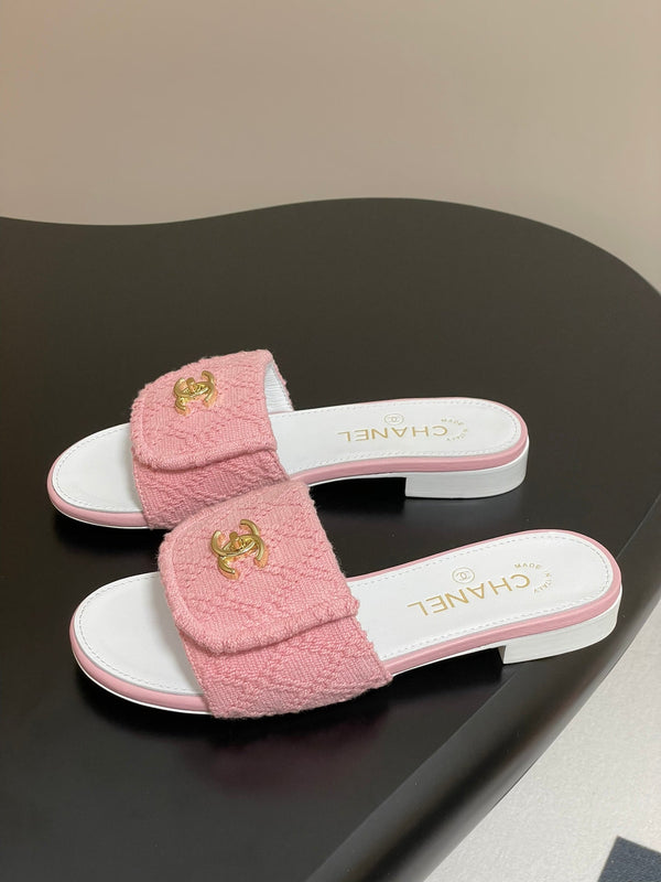 CC 25S Borsa con fibbia Mule Tessuto rosa Pelle di pecora bianca 247599