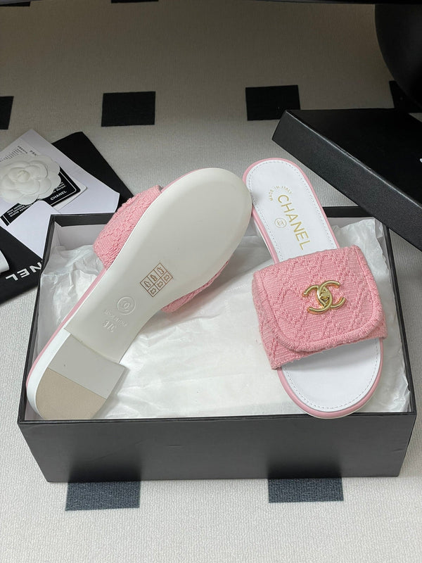 CC 25S Borsa con fibbia Mule Tessuto rosa Pelle di pecora bianca 247599