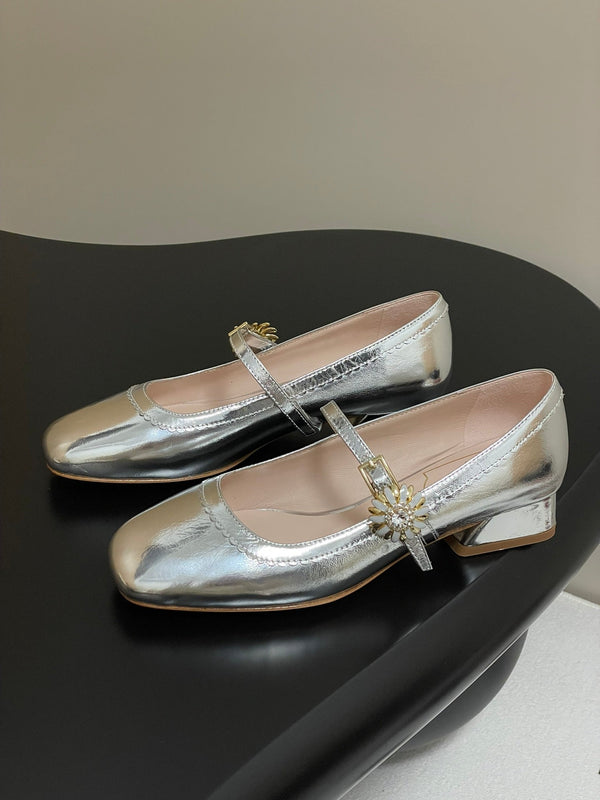 Viv 25 Mary Jane 2.5cm Silver Patent Calf Leather 247888