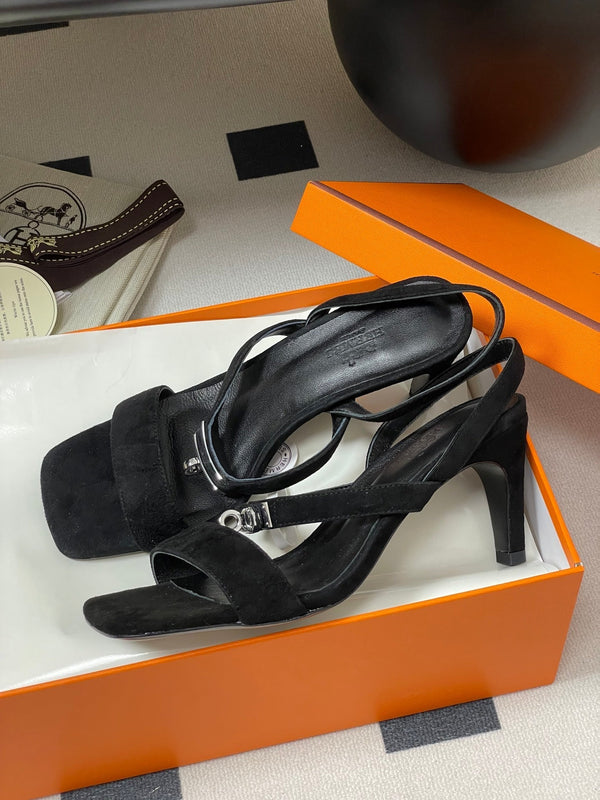 HM Glamour Slingback Black Sheepskin 314033