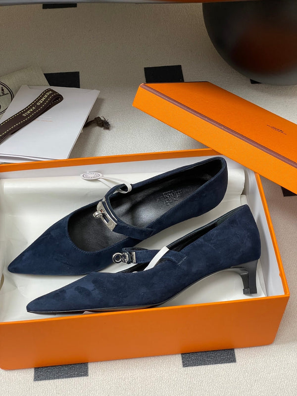 HM 25 Kiara Pumps Navy Blue Calfskin 319762