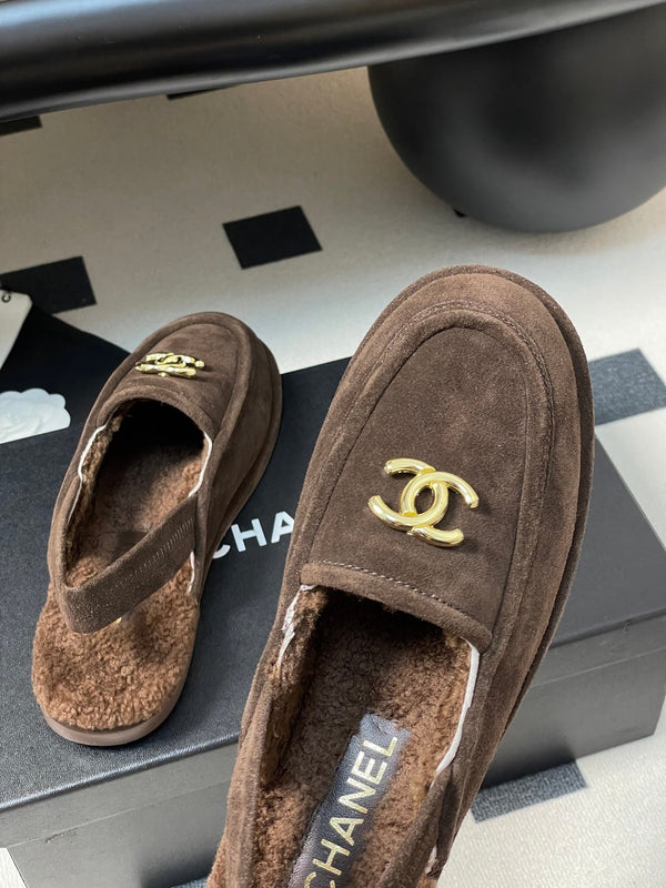 CC 25A Slingback Loafer Chocolate Sherpa Suede