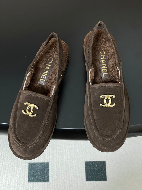 CC 25A Slingback Loafer Chocolate Sherpa Suede