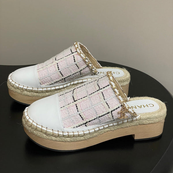 CC 25 Mules Tweed Pink Sheepskin 356397