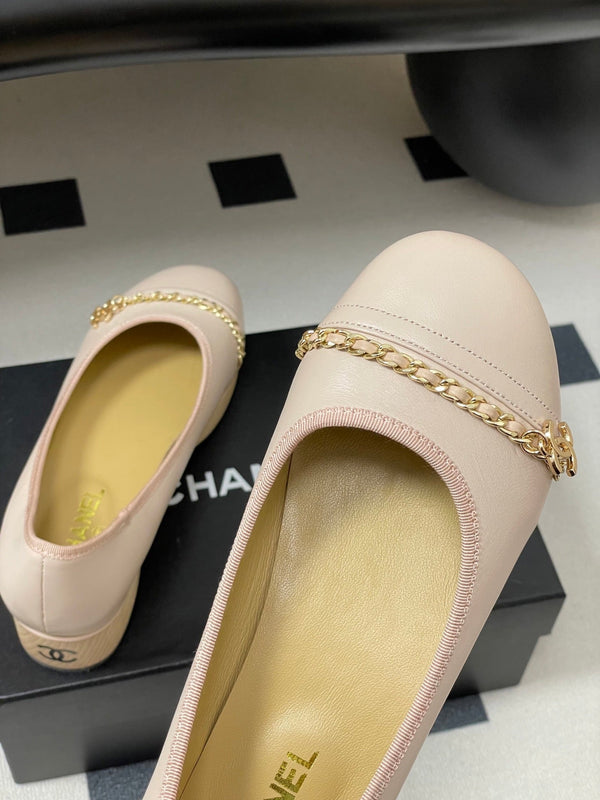CC 25A Chain CC Thick-Soled Shoe 40mm Light Pink Sheepskin 393953