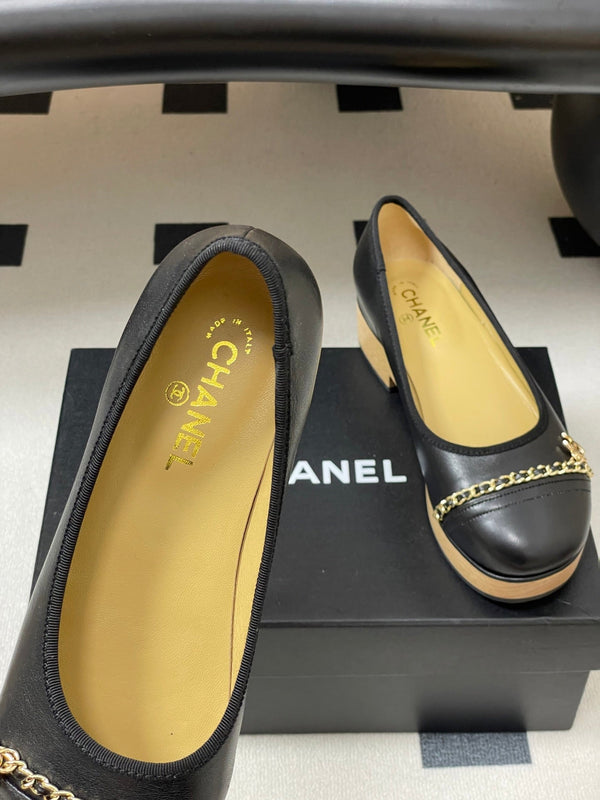 CC 25A Chain CC Thick-Soled Shoe 40mm Black Sheepskin 393956