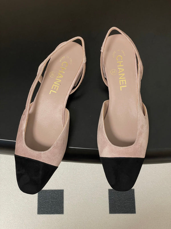 CC 25 SlingBack Flat 20mm Blush Pink Suede 393994