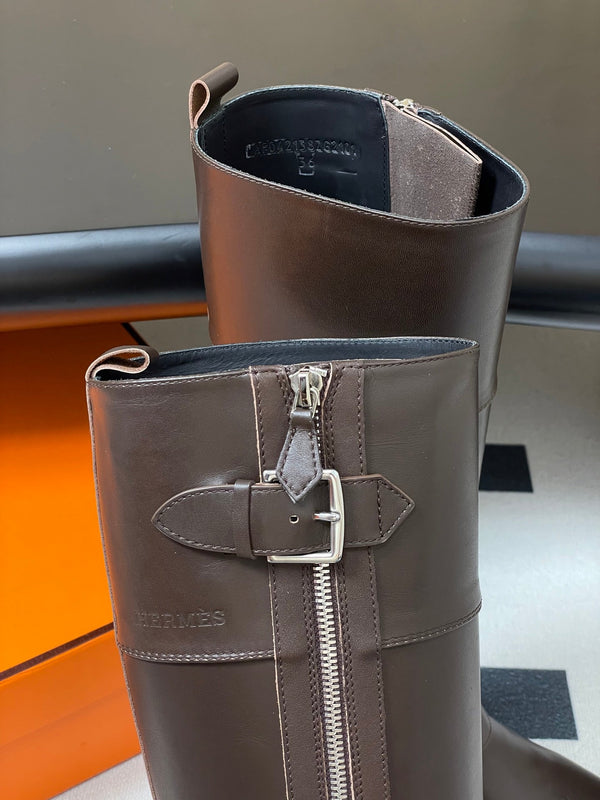 HM Jumping Boots 50mm Dark Brown Edge Lock Calfskin