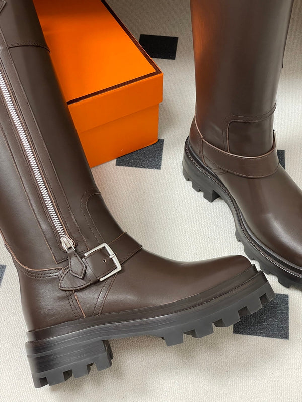 HM Jumping Boots 50mm Dark Brown Edge Lock Calfskin