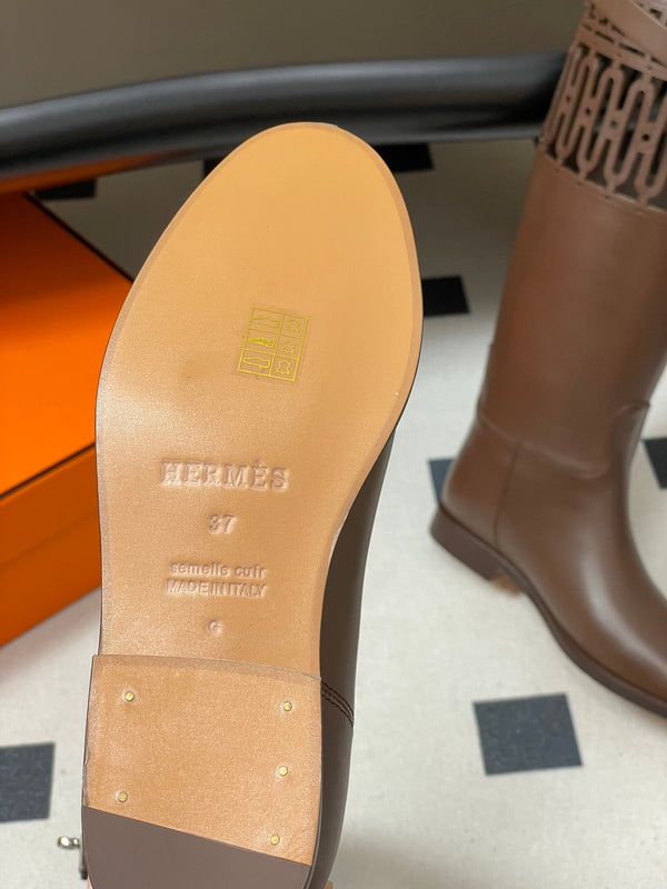 HM Jumping Boots 30mm Dark Brown Kelly Buckle Calfskin 423262