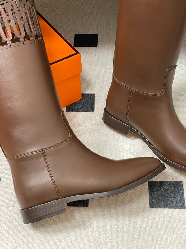 HM Jumping Boots 30mm Dark Brown Kelly Buckle Calfskin 423262