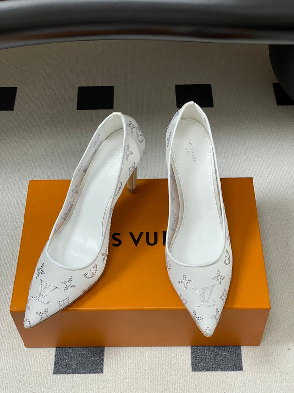 LV Gala High Heels Nude Beige Mesh  Monogram Strass 525721