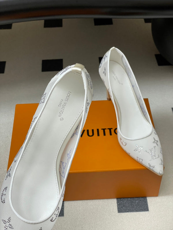 LV Gala High Heels Nude Beige Mesh  Monogram Strass 525721
