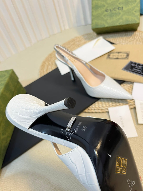 Scarpe col tacco alte da donna GG bianche