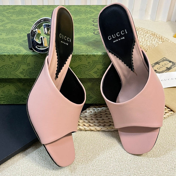 GG  Women's Heeled Sandals Pink Pastel