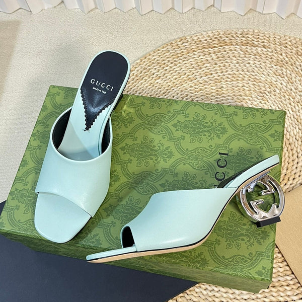 GG  Women's Heeled Sandals Vivid Sky Blue