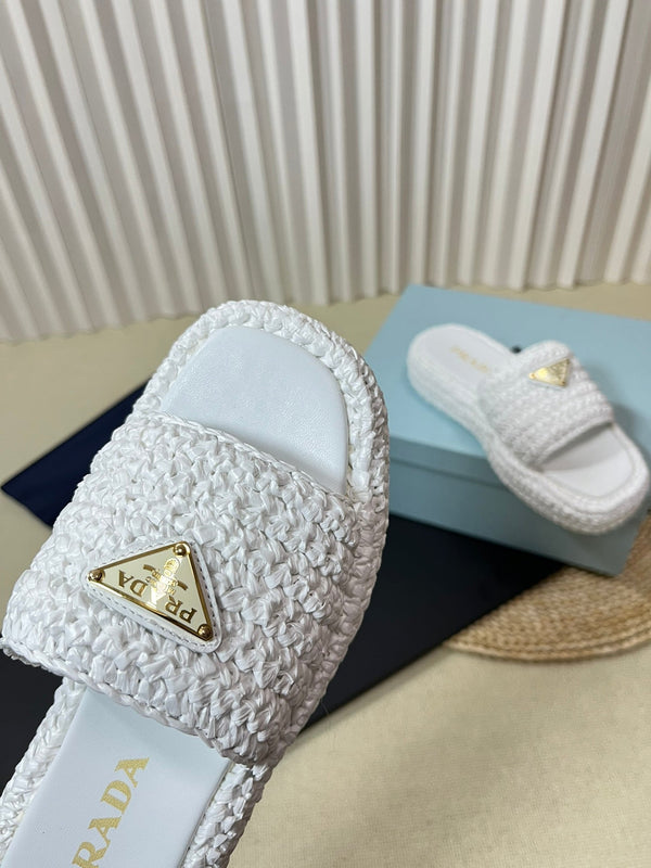 Ciabatte con tacco alto Hook Flatform 40 bianche